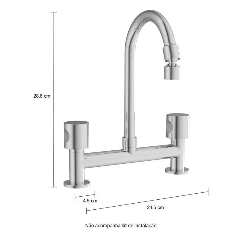 Misturador de Mesa para Cozinha Aspen Cromado - Imagem 2